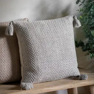 Gallery™ Grey Herringbone Indoor Cushion (L)45cm x (W)45cm