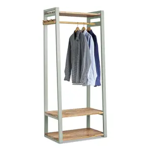 Florence Sage Green Open Wardrobe with Shelves