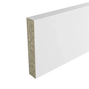 GoodHome Berberis Satin White Laminate & particle board Upstand (L)3000mm