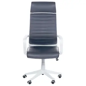 Office Chair Faux Leather Grey LEADER