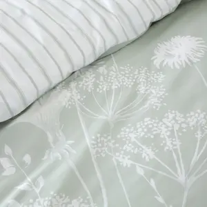 Catherine Lansfield Bedding Meadowsweet Floral Duvet Cover Set with Pillowcase Green