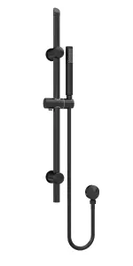 Round Slide Rail Shower Kit with Outlet Elbow - Matt Black