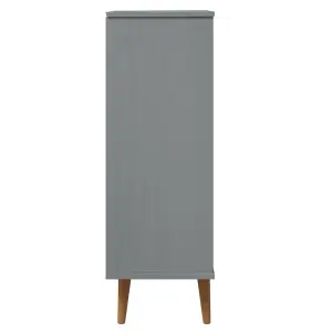 Berkfield Shoe Cabinet MOLDE Grey 59,5x35x103 cm Solid Wood Pine