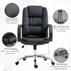 Vinsetto Executive Office Chair High Back Computer Desk Chair w/ Armrests Black