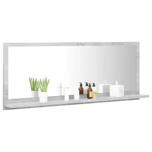 Dorlene Framed Wall Mounted Bathroom Mirror Concrete Grey / 90 cm