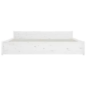 Berkfield Bed Frame White Solid Wood 180x200 cm Super King Size