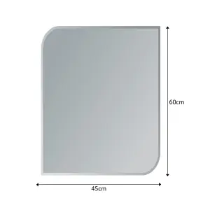 Showerdrape Islington Rectangular Wall Mounted Frameless Bevelled Edge Bathroom Mirror 60 x 45cm