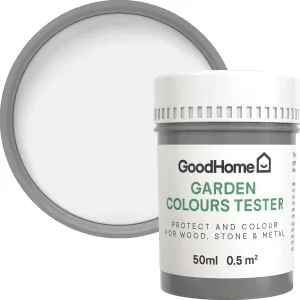 GoodHome Colour It White Matt Multi-surface paint, 50ml Tester pot