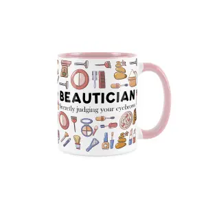 Beautician Mug - Humourous Trades Funny Novelty Gift - Tea/Coffee Hot Drinks Pink Ceramic Cup Present for Makeup Artists