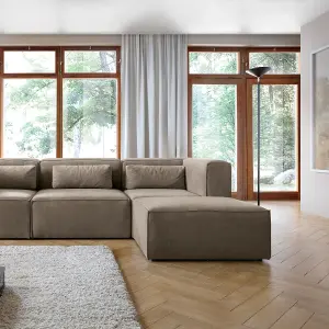 Doris Modular Corner Sofa in Brown Chenille