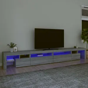 Berkfield TV Cabinet with LED Lights Grey Sonoma 290x36.5x40 cm