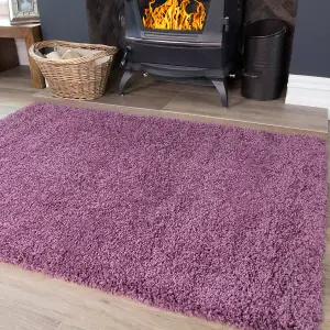 Soft Value Purple Mauve Shaggy Area Rug 110x160cm