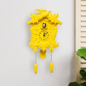 Walplus Yellow Vintage Wall Clock Cuckoo