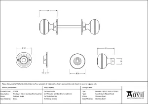 From The Anvil Polished Chrome 50mm Prestbury Mortice/Rim Knob Set