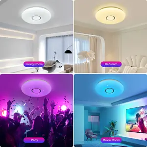 LED Smart Ceiling Light, 24 Watts RGB CCT 2700K-6500K, Dimmable