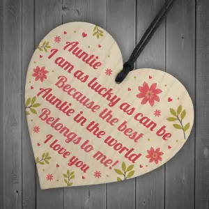 Red Ocean Gifts for Auntie Birthday Gifts Christmas Gifts Wooden Heart Gifts for Sister