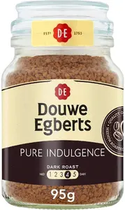 Douwe Egberts Pure Indulgence Dark Roast Instant Coffee 95G (Pack Of 6 Jars, Total 570G)