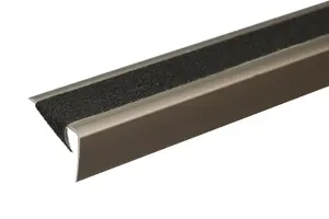 Anodised aluminium anti non slip stair edge nosing trim 900mm x 41mm x 26,6mm A44 champange