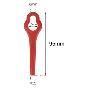 SPARES2GO Plastic Blades compatible with Ferrex 20v 40v Cordless Grass Trimmer (Pack of 30)