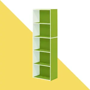 Aliesha Open Shelf Bookcase Green/White / 132.1cm H x 40.1cm W x 23.9cm D