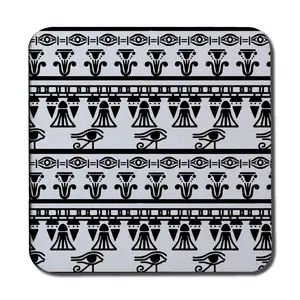 Square 6 Piece Coaster Set (Set of 6) White/Black