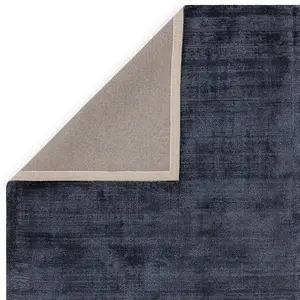 Blue Handmade Luxurious Modern Plain Sparkle Rug For Bedroom & Living Room-160cm X 230cm