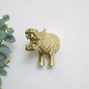 Melody Maison Gold Hippo Wall Hook