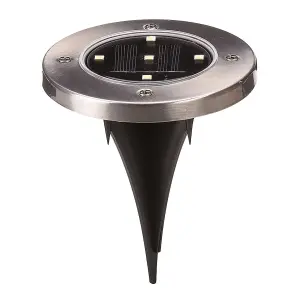 4 x Solar Powered Garden Up Lights - Lawn, Border, Patio, Decking, Path, Driveway Bright LED Lighting - Each 12cm Diameter