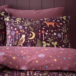 Enchanted Twilight Animals Duvet Cover Set Purple / Double Duvet Cover + 2 Standard Pillowcases