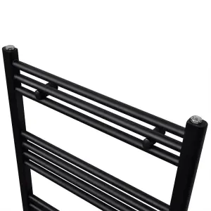 Black Bathroom Central Heating Towel Rail Radiator Straight 600x1160mm