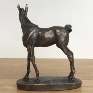 Foal figurine in solid cold cast bronze designed by David Geenty