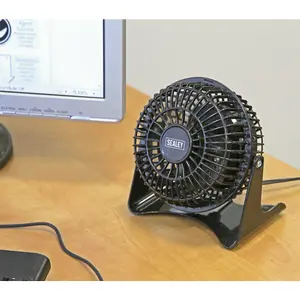 4 Inch Mini Composite Desk Fan - Single Speed Personal Cooler - 3-Pin UK Plug