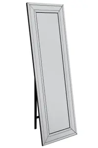 MirrorOutlet Langley All Glass Bevel Free Standing Cheval Dress Mirror 5ft7 x 1ft11, 170cm x 58cm