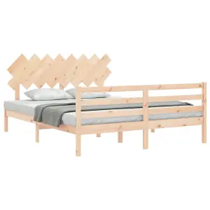 Berkfield Bed Frame with Headboard 160x200 cm Solid Wood