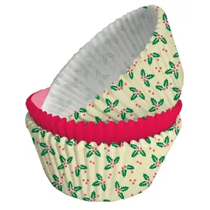 Creative Converting Holly Muffin and Cupcake Cases (Pack of 75) White/Red (One Size)