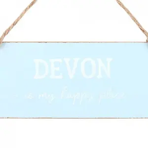 Something Different Devon Is My Happy Place Hanging Sign Blue/White (One Size)