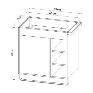 GoodHome Maza Standard Matt White Single Wall-mounted Bathroom Cabinet (H) 820mm (W) 650mm