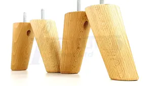 Angled Wood Furniture Feet 135mm High Natural Replacement Furniture Legs Set Of 4 Sofa Chairs Stools M8