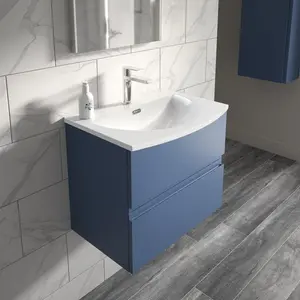 Urban 610 mm Wall Hung Single Vanity Unit Blue