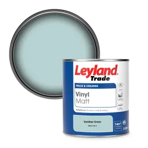 Leyland Trade Vinyl Matt Walls & Ceilings Emulsion Paint Veridian Green (PPG1142-3) 1L