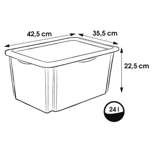 Keeeper Bambi Turn Around Stackable Box with Lid 24 Litre Transparent