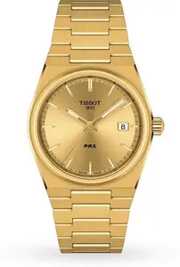 Tissot T-Classic PRX 35mm Unisex Watch Gold T1372103302100 35mm - Tissot Watches