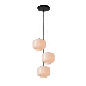 Lucide Medine Modern Cluster Pendant Light 46cm - 3xE27 - Opal