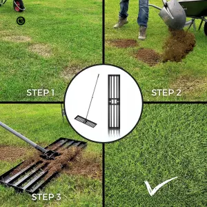 Lawn Leveller Rake / Lawn Lute for Top Soil, Sand, Dressing and Compost - 75cm -  Garden Lawncare Guy