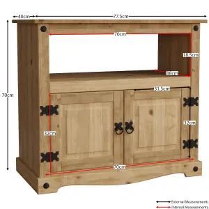 Vida Designs Corona Solid Pine Straight TV Unit Stand