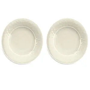 Purely Home Crackle Cream Melamine Dinner Plates - Set of 2