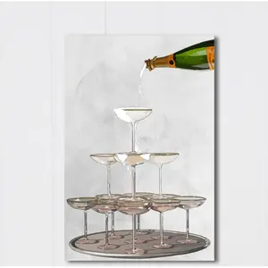 Champagne Tower - Wrapped Canvas Print 38cm H x 25cm W x 4cm D