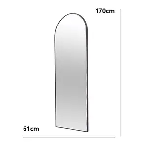 Salma Metal Flat Mirror Gunmetal/Bevel Edge / 170cm H x 61cm W