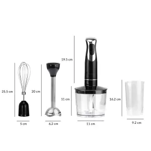 Innoteck Kitchen Pro 3 in 1 2 Speeds Multi-functional Hand Blender With 500ml Chopping Bowl, Whisk and Measuring cup -600W