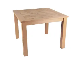 Winawood Wood Effect Square Dining Table - L98.3cm x D98.3cm x H76cm - New Teak